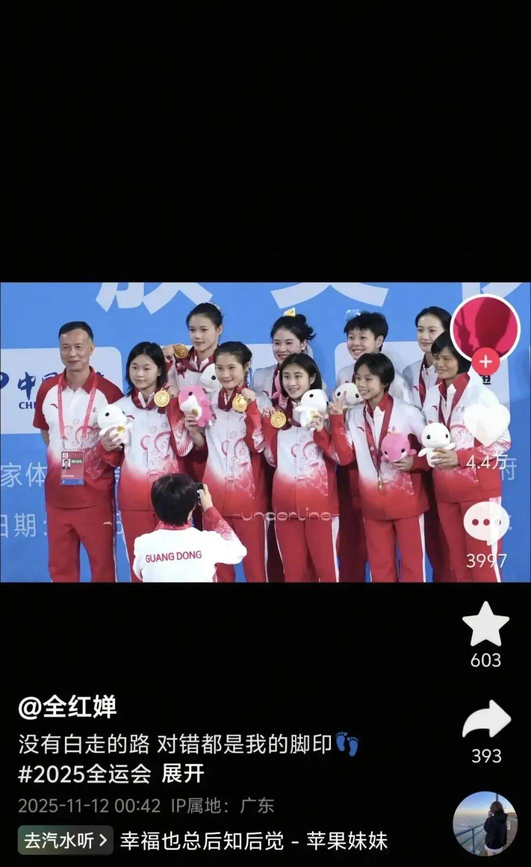 全红婵深夜发文：没有白走的路，对错都是我的脚印